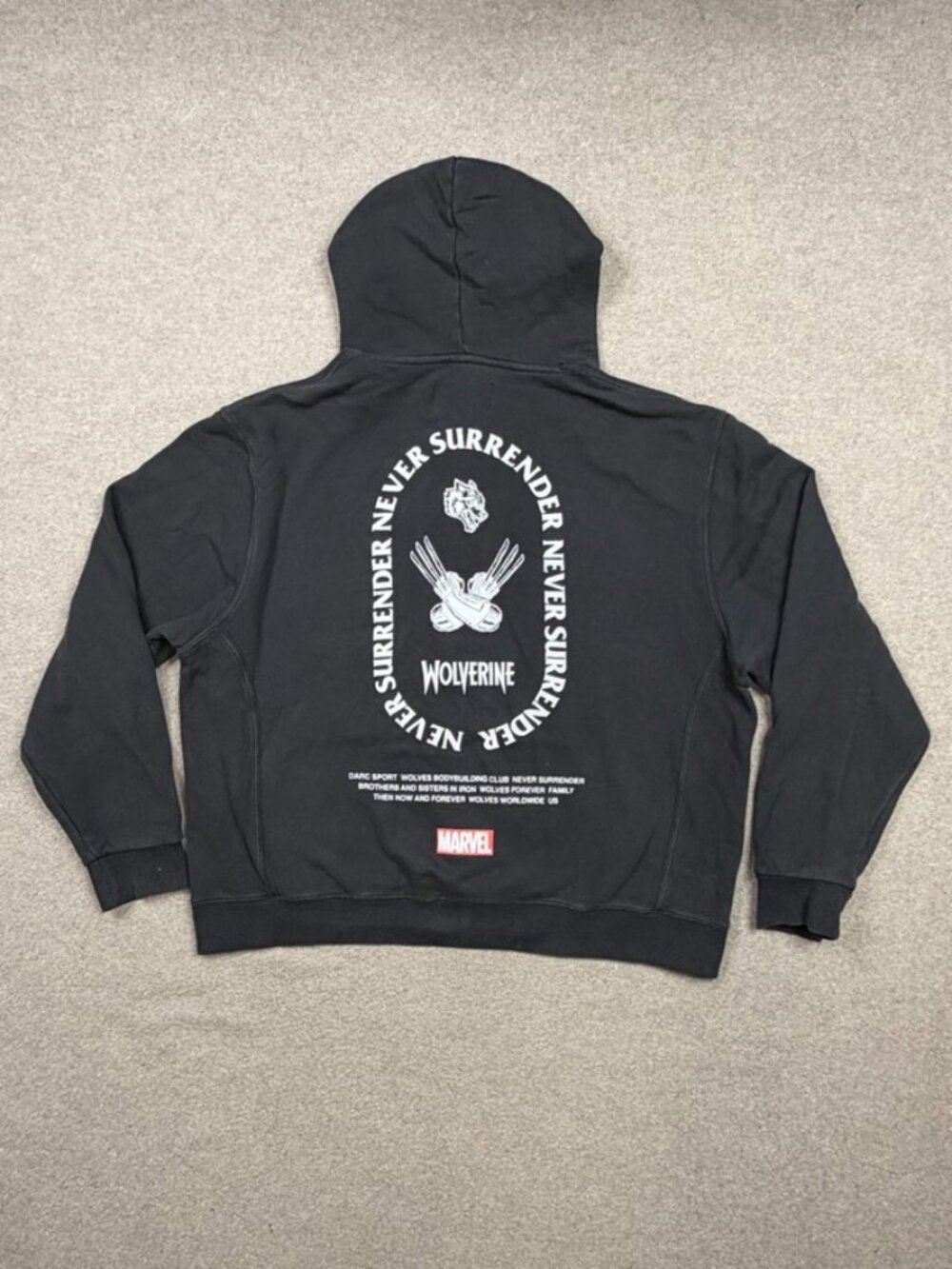 Darc Sport x Wolverine Hoodie Men's Size L Black Pullover Hero Elite Series
